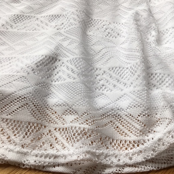 Flowy White Crochet Skater Skirt - Picture 4 of 7